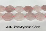 CRQ762 15.5 inches 35mm flat round rose quartz beads