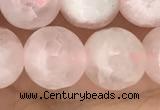 CRQ771 15.5 inches 10mm faceted round rose quartz beads