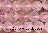 CRQ775 15.5 inches 6mm faceted nuggets rose quartz beads