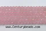 CRQ786 15.5 inches 6mm faceted round rose quartz beads wholesale