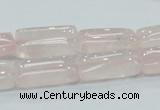 CRQ81 15.5 inches 10*20mm rectangle natural rose quartz beads