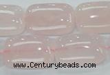 CRQ82 15.5 inches 18*25mm rectangle natural rose quartz beads