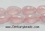 CRQ85 15.5 inches 13*18mm faceted teardrop natural rose quartz beads