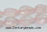 CRQ87 15.5 inches 12*18mm faceted teardrop natural rose quartz beads