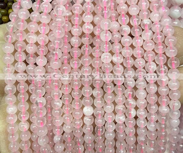 CRQ916 15 inches 4mm round Madagascar rose quartz beads wholesale