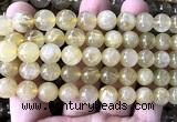 CRU1104 15 inches 10mm round golden rutilated quartz beads