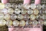 CRU1106 15 inches 14mm round golden rutilated quartz beads