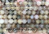 CRU1150 15 inches 8mm round mixed rutilated quartz beads