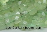 CRU120 15.5 inches 10*10mm faceted square green rutilated quartz beads