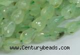 CRU127 15.5 inches 7*11mm faceted teardrop green rutilated quartz beads