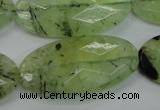 CRU141 15.5 inches 20*40mm faceted oval green rutilated quartz beads