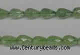 CRU171 15.5 inches 7*10mm faceted teardrop green rutilated quartz beads