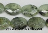 CRU190 15.5 inches 15*20mm faceted oval green rutilated quartz beads