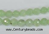 CRU201 15.5 inches 8mm faceted round green rutilated quartz beads