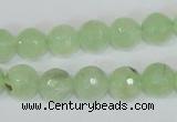 CRU204 15.5 inches 14mm faceted round green rutilated quartz beads