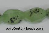 CRU217 12*20mm – 18*25 faceted nuggets green rutilated quartz beads