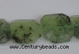 CRU223 15.5 inches 20*20mm freeform green rutilated quartz beads