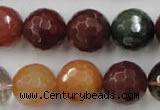 CRU416 15.5 inches 16mm faceted round Multicolor rutilated quartz beads