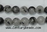 CRU51 15.5 inches 6mm round black rutilated quartz beads wholesale