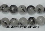 CRU53 15.5 inches 10mm round black rutilated quartz beads wholesale