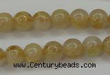 CRU551 15.5 inches 6mm round golden rutilated quartz beads