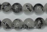 CRU56 15.5 inches 16mm round black rutilated quartz beads wholesale