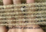 CRU629 15.5 inches 6mm round golden rutilated quartz beads