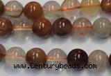 CRU654 15.5 inches 10mm round Multicolor rutilated quartz beads