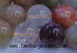 CRU755 15.5 inches 14mm round Multicolor rutilated quartz beads