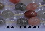 CRU760 15.5 inches 8*10mm rice Multicolor rutilated quartz beads