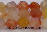 CRU768 15.5 inches 10mm faceted nuggets mixed rutilated quartz beads