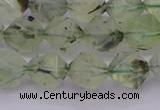 CRU792 15.5 inches 8mm faceted nuggets green rutilated quartz beads