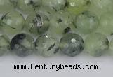 CRU802 15.5 inches 8mm faceted round prehnite gemstone beads