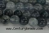 CRU860 15.5 inches 8mm round blue rutilated quartz beads