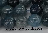 CRU862 15.5 inches 12mm round blue rutilated quartz beads