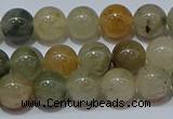 CRU902 15.5 inches 8mm round green rutilated quartz beads wholesale