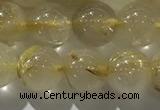 CRU927 15.5 inches 7mm round golden rutilated quartz beads wholesale