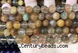 CRU949 15.5 inches 10mm round mixed rutilated quartz beads