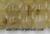 CRU951 15.5 inches 7mm round golden rutilated quartz beads