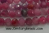 CRZ1120 15.5 inches 4mm faceted round natural ruby gemstone beads