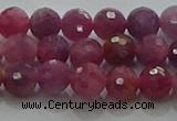 CRZ1121 15.5 inches 5mm faceted round natural ruby gemstone beads