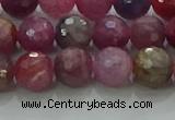 CRZ1123 15.5 inches 7mm faceted round natural ruby gemstone beads