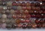 CRZ1203 15 inches 4mm faceted round ruby sapphire beads