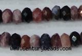 CRZ522 15.5 inches 4*6mm faceted rondelle natural ruby sapphire beads