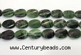 CRZ796 15.5 inches 18*25mm twisted oval ruby zoisite gemstone beads