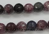 CRZ806 15.5 inches 8mm faceted round natural ruby sapphire beads