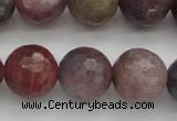 CRZ855 15.5 inches 11mm faceted round natural ruby gemstone beads