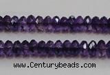 CSA19 15.5 inches 5*8mm faceted rondelle synthetic amethyst beads