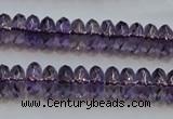 CSA23 15.5 inches 5*10mm faceted rondelle synthetic amethyst beads