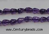 CSA24 15.5 inches 6*8mm faceted teardrop synthetic amethyst beads